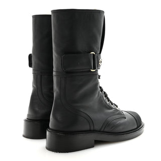 Chanel Combat Boot Black back view