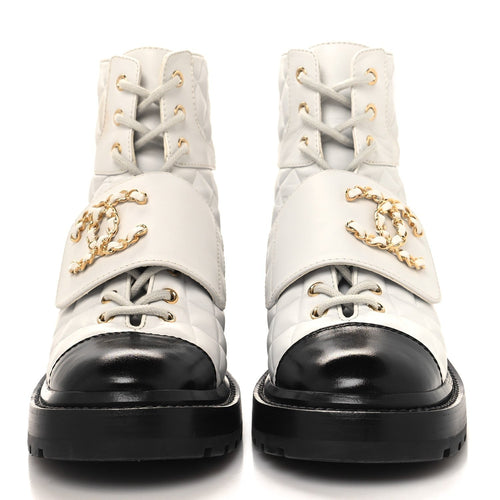 Chanel Combat Boot White