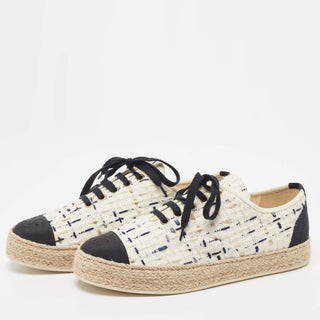 Chanel CC Tweed Sneaker Black/White side view