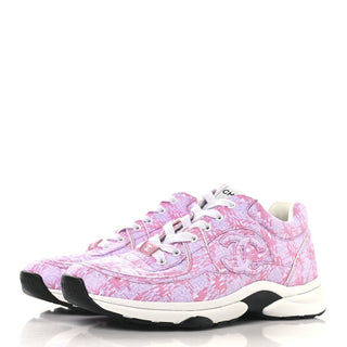 Chanel CC Tweed Sneaker Pink/White back view