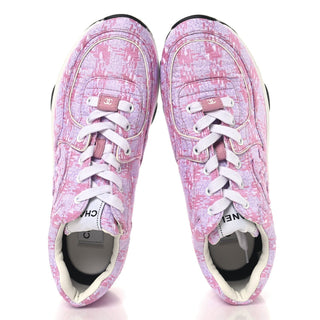 Chanel CC Tweed Sneaker Pink/White side view
