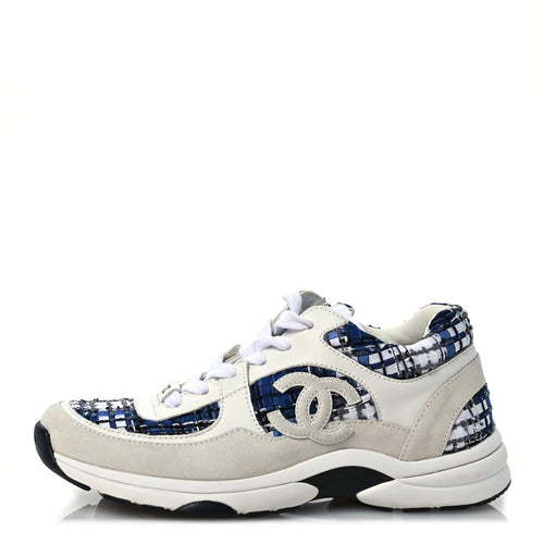 Chanel CC Tweed Sneaker Blue/White