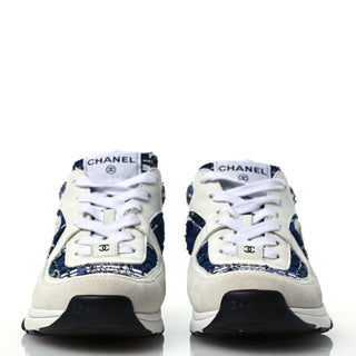 Chanel CC Tweed Sneaker Blue/White side view