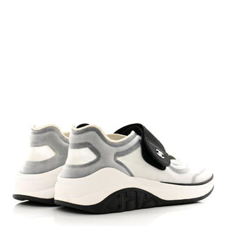 Chanel CC Velcro Strap Sneaker White/Black back view