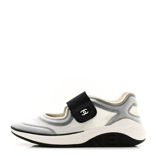 Chanel CC Velcro Strap Sneaker White/Black side view