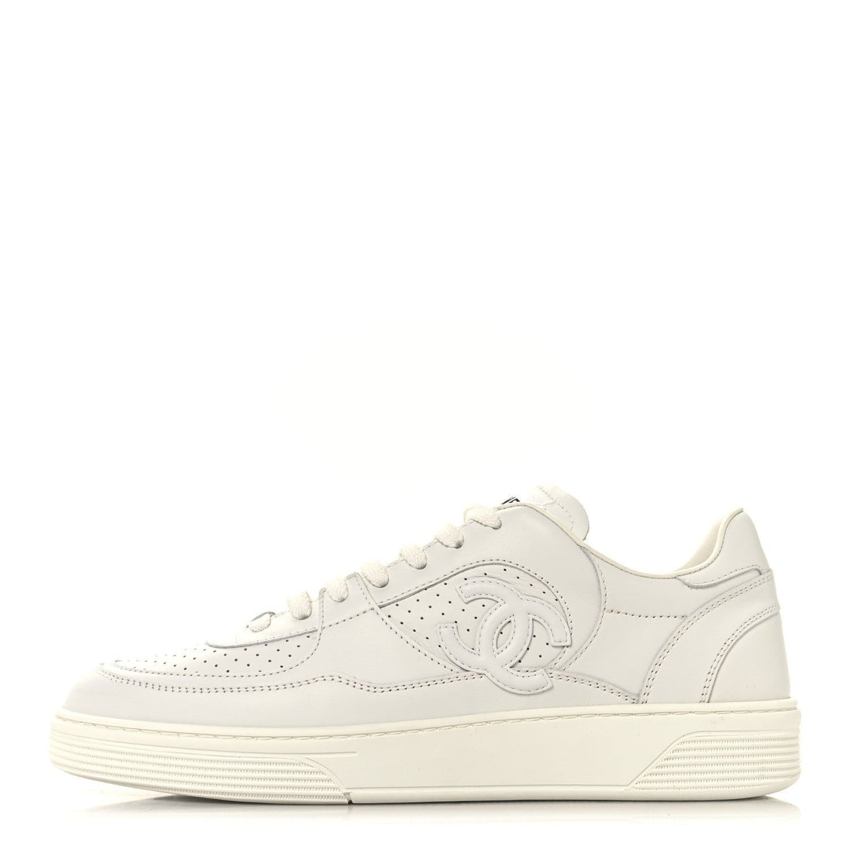 Chanel CC Logo Trainer Sneaker White front view