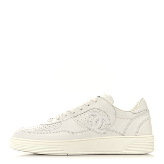 Chanel CC Logo Trainer Sneaker White front view