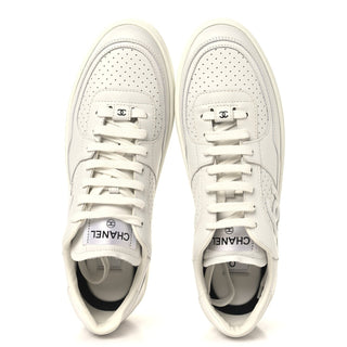 Chanel CC Logo Trainer Sneaker White side view