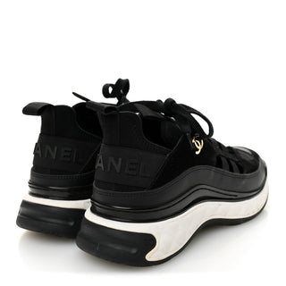 Chanel CC Logo Trainer Sneaker Black side view