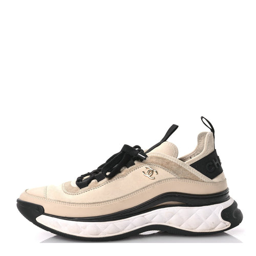 Chanel CC Logo Trainer Sneaker Beige