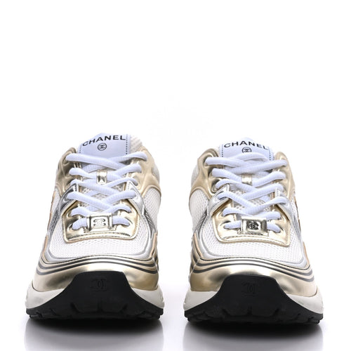 Chanel CC Logo Trainer Sneaker White/Gold