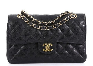 Chanel Classic Flap 25cm / Medium Black Caviar GHW front view