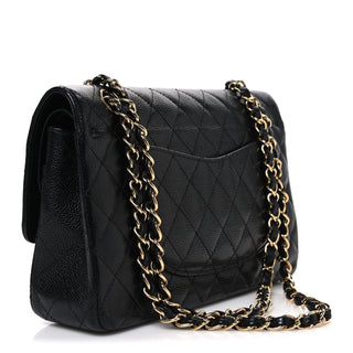 Chanel Classic Flap 25cm / Medium Black Caviar GHW detail view