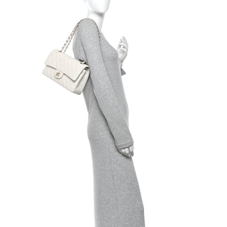 Chanel Classic Flap 25cm / Medium White back view