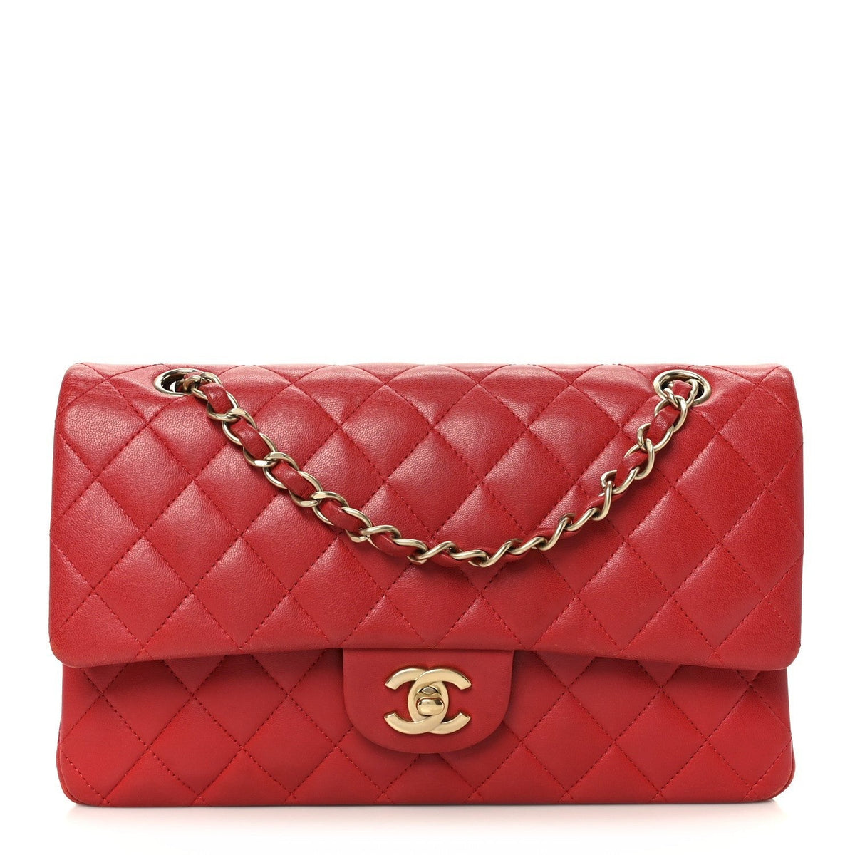 Chanel Classic Flap 25cm / Medium Red front view