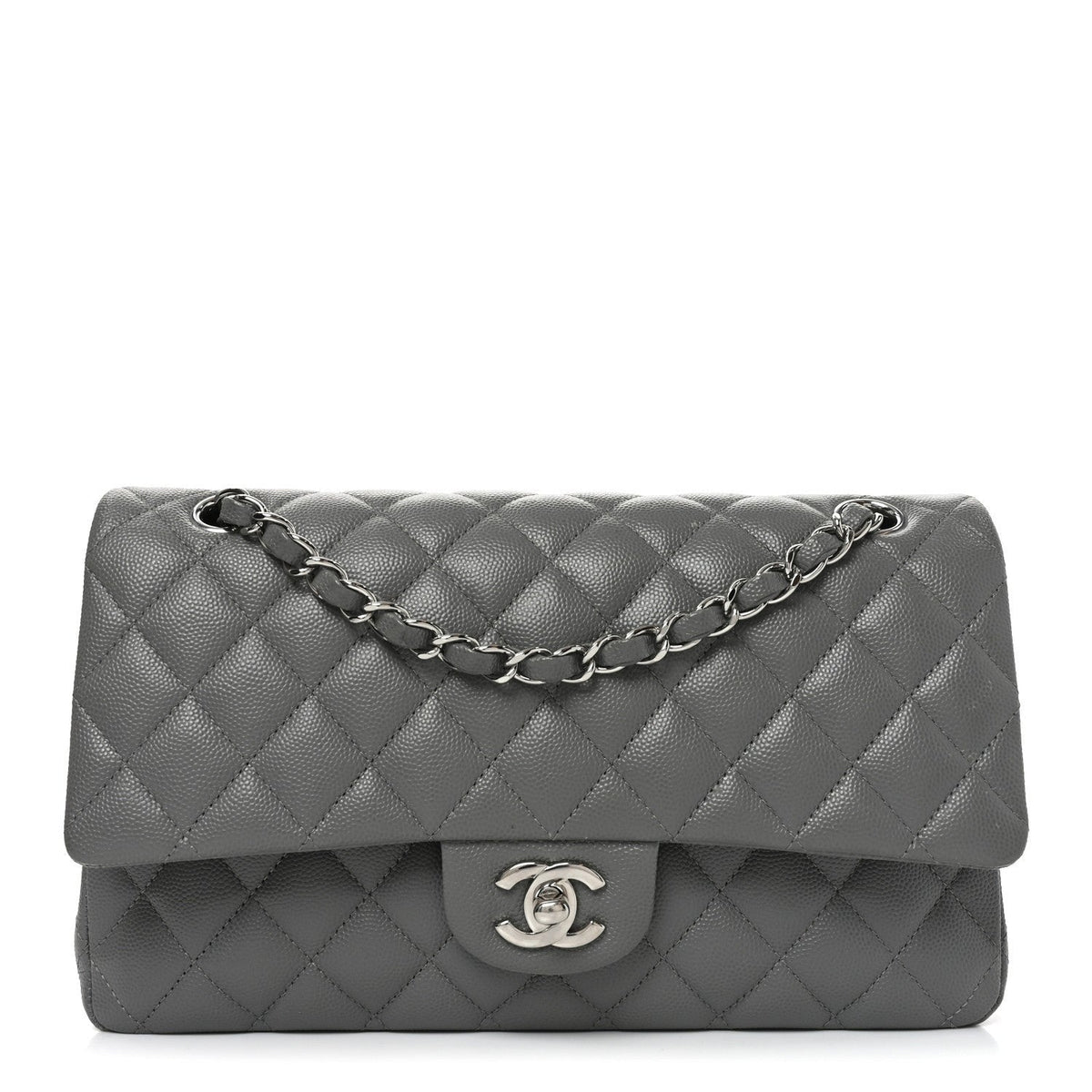 Chanel Classic Flap 25cm / Medium Grey front view