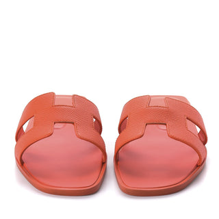 Hermès Oran H-Strap Sandal Orange side view
