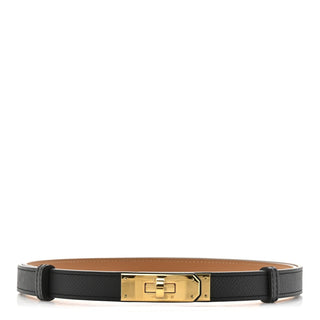 Hermès Kelly Belt 18mm Noir GHW side view