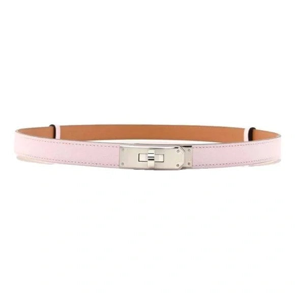 Hermès Kelly Belt 18mm Rose Sakura front view