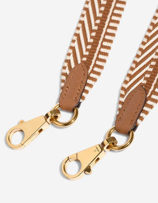 Hermès Cavale Shoulder Strap 50mm Gold / Ecru front view