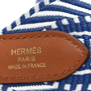 Hermès Cavale Shoulder Strap 50mm Bleu / Ecru side view