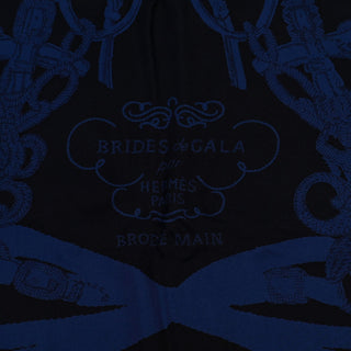 Hermès Brides de Gala Scarf 90cm Black / White back view