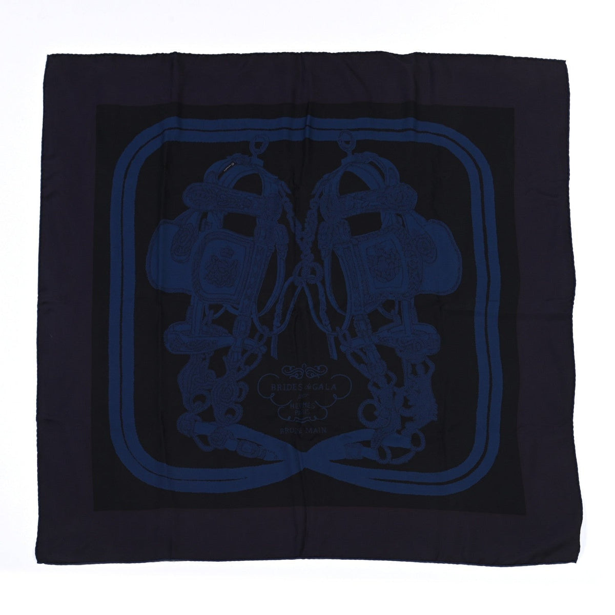 Hermès Brides de Gala Scarf 90cm Black / White front view