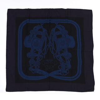 Hermès Brides de Gala Scarf 90cm Black / White front view
