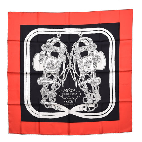 Hermès Brides de Gala Scarf 90cm Red / White