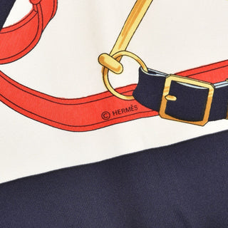 Hermès Silk Carré 90cm Eperon d'Or Blue detail view