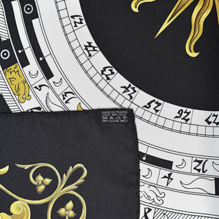Hermès Silk Carré 90cm Astrologie Black back view