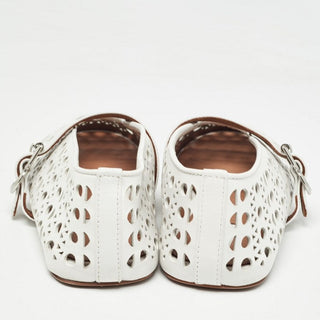 Alaïa Ballet Flat Leather White back view