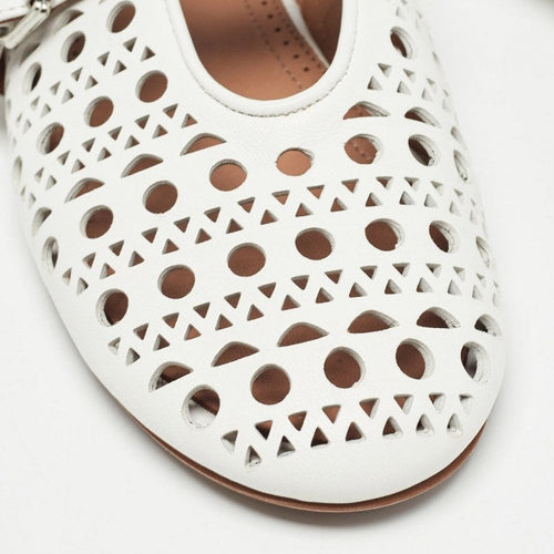 Alaïa Ballet Flat Leather White