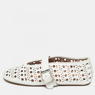 Alaïa Ballet Flat Leather White side view
