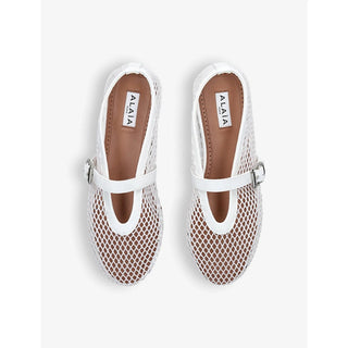 Alaïa Ballet Flat Leather Silver back view