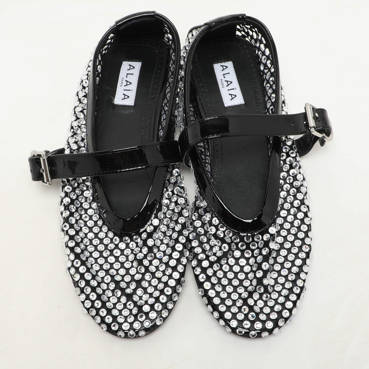 Alaïa Ballet Flat Strass Black front view