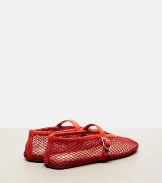 Alaïa Ballet Flat Net Red back view