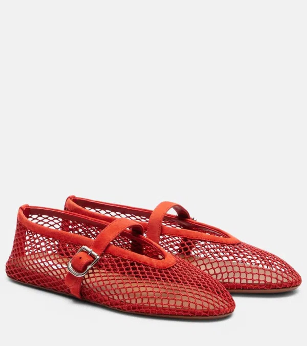 Alaïa Ballet Flat Net Red front view
