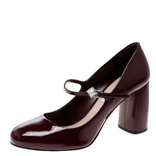 Miu Miu Mary Jane Burgundy side view