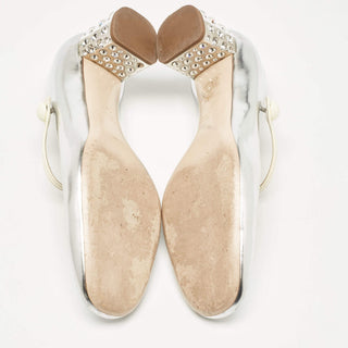 Miu Miu Mary Jane Silver detail view