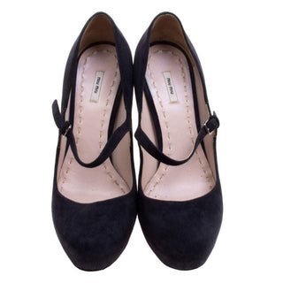 Miu Miu Mary Jane Navy detail view