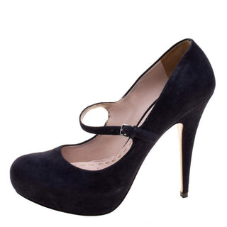 Miu Miu Mary Jane Navy side view