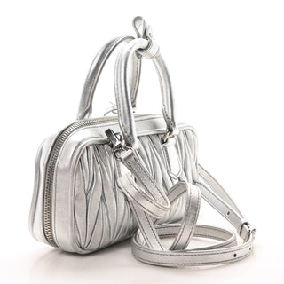 Miu Miu Arcadie Bag Silver front view
