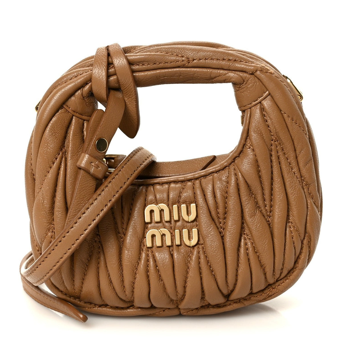 Miu Miu Wander Bag Caramel front view