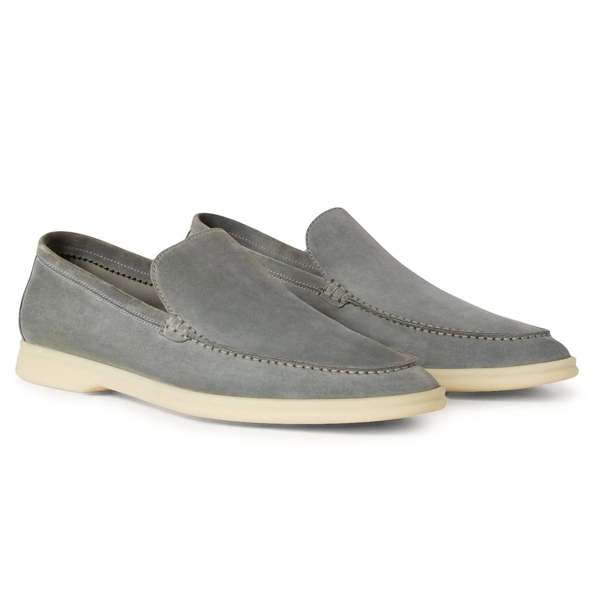 Loro Piana Summer Walk Loafer Grey front view