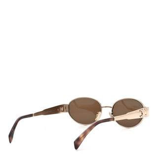 Celine Triomphe Sunglasses Gold / Brown Lens back view
