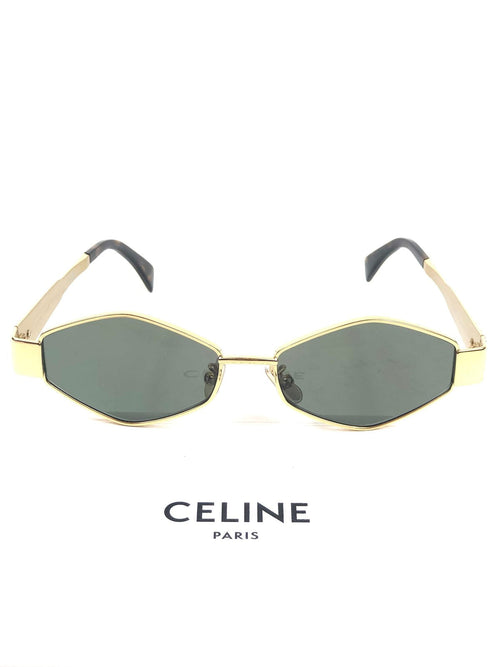 Celine Triomphe Sunglasses Gold / Green Lens