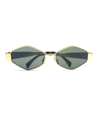 Celine Triomphe Sunglasses Gold / Green Lens side view