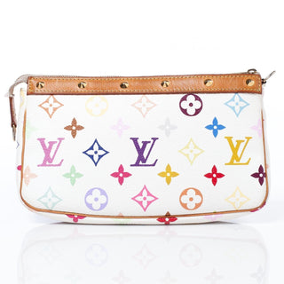 Louis Vuitton Murakami Monogram Multicolore Pochette Accessoires Blanc / Multicolor back view