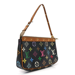 Louis Vuitton Murakami Monogram Multicolore Pochette Accessoires Noir / Multicolor back view